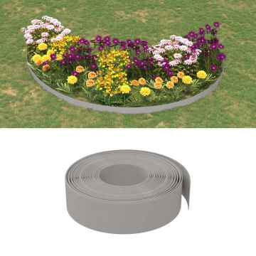 Gossi borduri de gradina, 4 buc, gri, 10 m 15 cm, polietilena