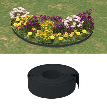 Gossi borduri de gradina, 4 buc, negru, 10 m 15 cm, polietilena