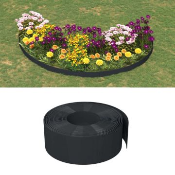 Gossi borduri de gradina, 4 buc, negru, 10 m 20 cm, polietilena