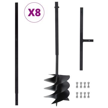 Gossi burghiu de pamant cu maner 250 mm, tub extensibil la 8 m, otel