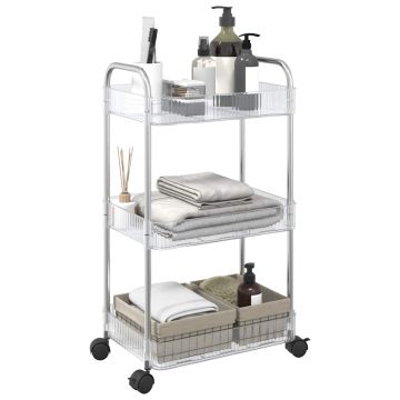 Gossi carucior de depozitare cu 3 niveluri transparent acrilic