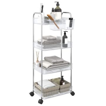 Gossi carucior de depozitare cu 4 niveluri, transparent acrilic