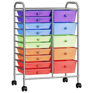 Gossi carucior depozitare mobil cu 15 sertare xxl multicolor plastic