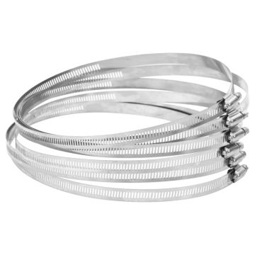 Gossi coliere pentru furtun, 6 buc., 91-165 mm, otel inoxidabil 304