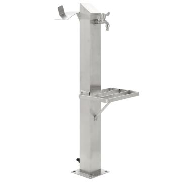 Gossi coloana de apa de gradina, 95 cm, otel inoxidabil, patrat
