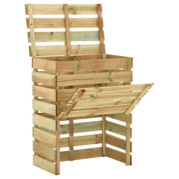 Gossi compostor de gradina din sipci, 80x50x100 cm, lemn pin tratat