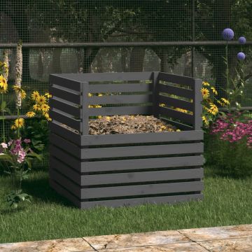 Gossi compostor, gri, 80x80x78 cm, lemn masiv de pin