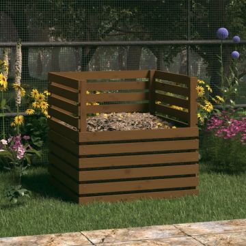 Gossi compostor, maro miere, 80x80x78 cm, lemn masiv de pin