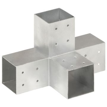 Gossi conector de grinda, forma x, 81 x 81 mm, metal galvanizat
