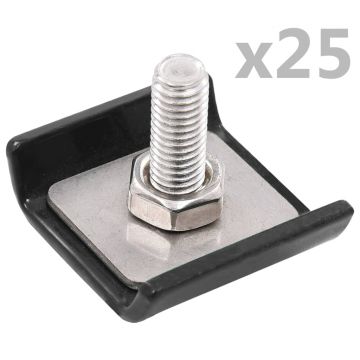 Gossi conector grilaj din plasa, antracit, 25 seturi