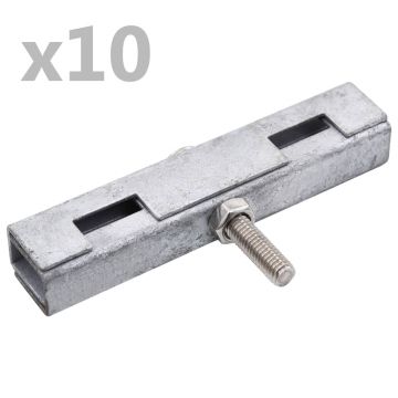 Gossi conector in forma de u grilaj gradina, 10 seturi, argintiu