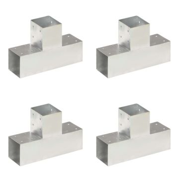 Gossi conectori de grinda, 4 buc, forma t, 91x91 mm, metal galvanizat