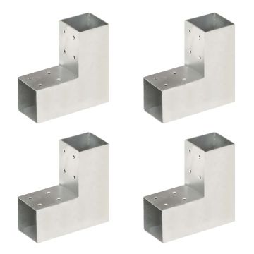 Gossi conectori de grinda, forma l, 4 buc, 71x71 mm, metal galvanizat