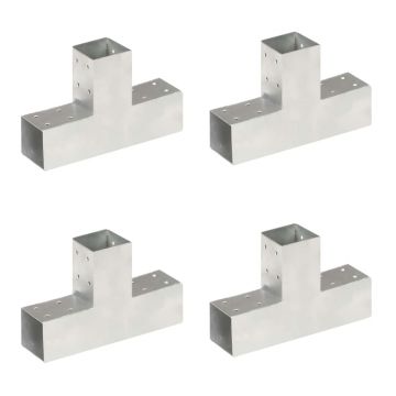 Gossi conectori de grinda, forma t, 4 buc, 71x71 mm, metal galvanizat