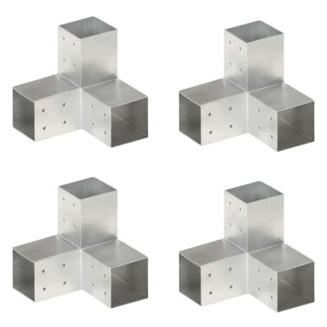 Gossi conectori de grinda, forma y, 4 buc, 81x81 mm, metal galvanizat
