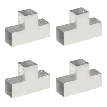 Gossi conectori grinda, forma t, 4 buc, 101x101 mm, metal galvanizat