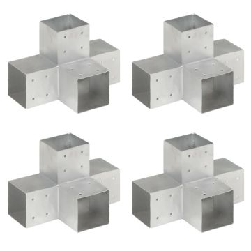 Gossi conectori grinda, forma x, 4 buc, 101x101 mm, metal galvanizat