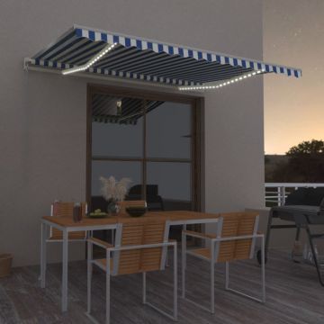 Gossi copertina automata cu led&senzor vant, albastru/alb, 450x350 cm