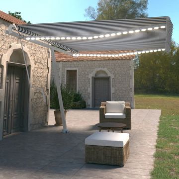 Gossi copertina automata cu led&senzor vant, albastru/alb, 450x350 cm