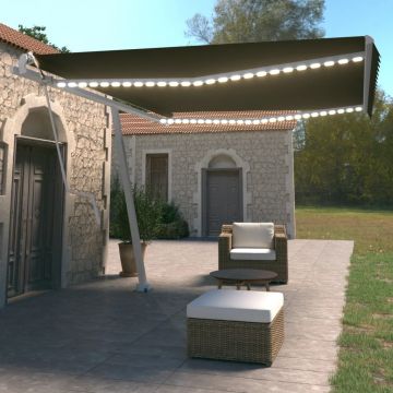 Gossi copertina automata cu led & senzor vant, antracit, 450x350 cm