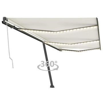 Gossi copertina automata cu led & senzor vant, crem, 600x300 cm