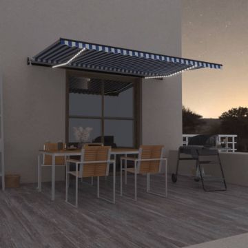 Gossi copertina automata cu senzor vant&led, albastru/alb 500x300 cm
