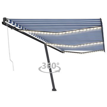 Gossi copertina automata cu senzor vant&led, albastru&alb, 600x300 cm
