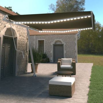 Gossi copertina automata cu senzor vant & led, antracit, 400x350 cm