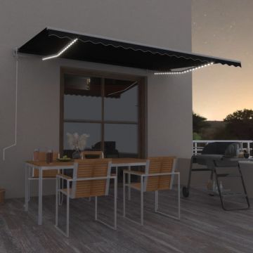 Gossi copertina automata cu senzor vant & led, antracit, 500x300 cm