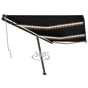 Gossi copertina automata cu senzor vant & led, antracit, 600x300 cm