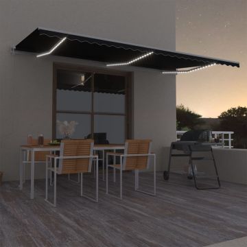 Gossi copertina automata cu senzor vant & led, antracit, 600x300 cm