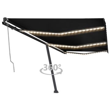 Gossi copertina automata cu senzor vant & led, antracit, 600x350 cm