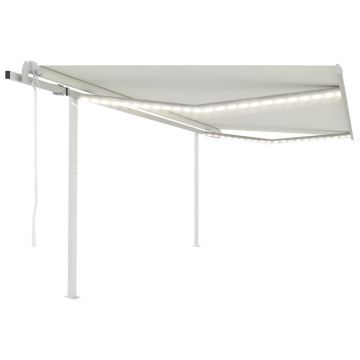 Gossi copertina automata cu senzor vant & led, crem, 4x3,5 m