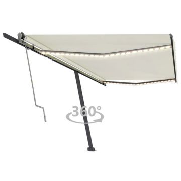 Gossi copertina automata cu senzor vant & led, crem, 500x300 cm