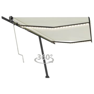 Gossi copertina automata cu senzor vant & led, crem, 500x350 cm