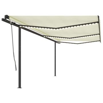 Gossi copertina automata cu senzor vant & led, crem, 6x3 m