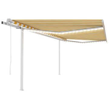 Gossi copertina automata cu senzor vant & led, galben&alb, 4x3,5 m