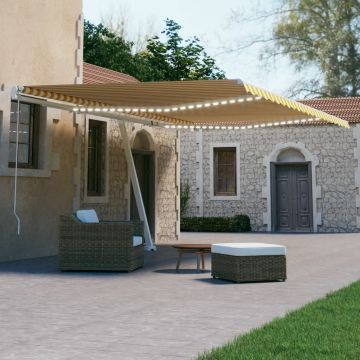 Gossi copertina automata cu senzor vant & led, galben&alb, 500x300 cm