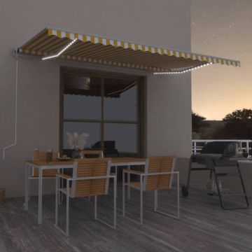 Gossi copertina automata cu senzor vant & led, galben&alb, 500x300 cm