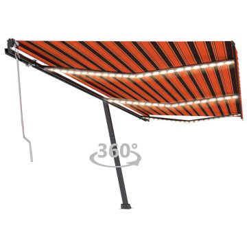 Gossi copertina automata cu senzor vant & led, oranj/maro, 600x350 cm