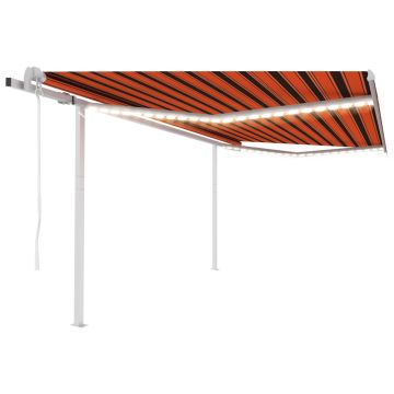 Gossi copertina automata cu senzor vant&led portocaliu&maro, 4x3,5 m