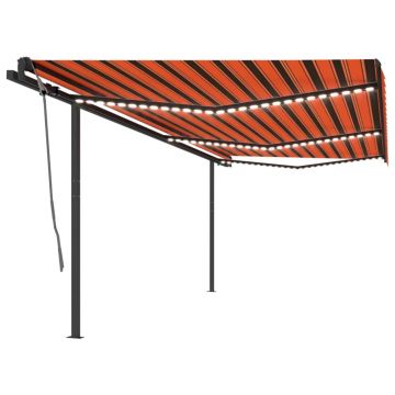 Gossi copertina automata cu senzor vant & led, portocaliu/maro, 6x3 m