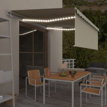 Gossi copertina automata cu stor&senzor vant&led, crem, 4,5x3 m
