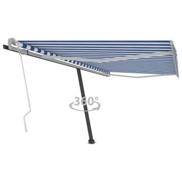 Gossi copertina autonoma retractabila manual albastru/alb 400x300 cm
