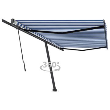 Gossi copertina autonoma retractabila manual, albastru/alb, 500x300cm