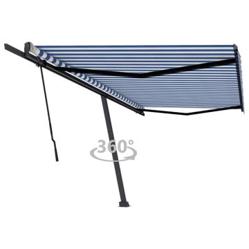 Gossi copertina autonoma retractabila manual, albastru&alb 500x350 cm
