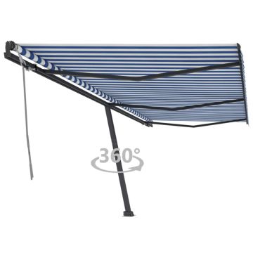 Gossi copertina autonoma retractabila manual albastru/alb 600x300 cm