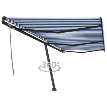 Gossi copertina autonoma retractabila manual albastru/alb 600x350 cm