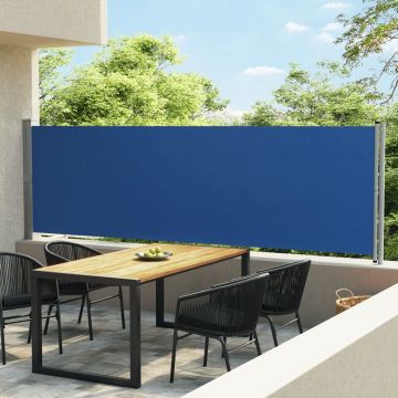Gossi copertina laterala retractabila de terasa, albastru, 140x600 cm