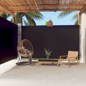 Gossi copertina laterala retractabila de terasa, negru, 220x600 cm